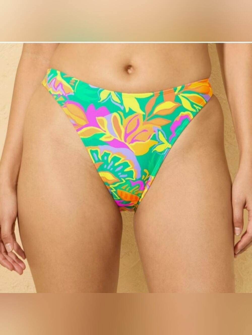 WILD FABLE BIKINI BOTTOM SUPER CHEEKY TROPICAL PRINT